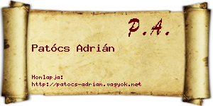 Patócs Adrián névjegykártya