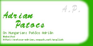 adrian patocs business card