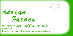 adrian patocs business card